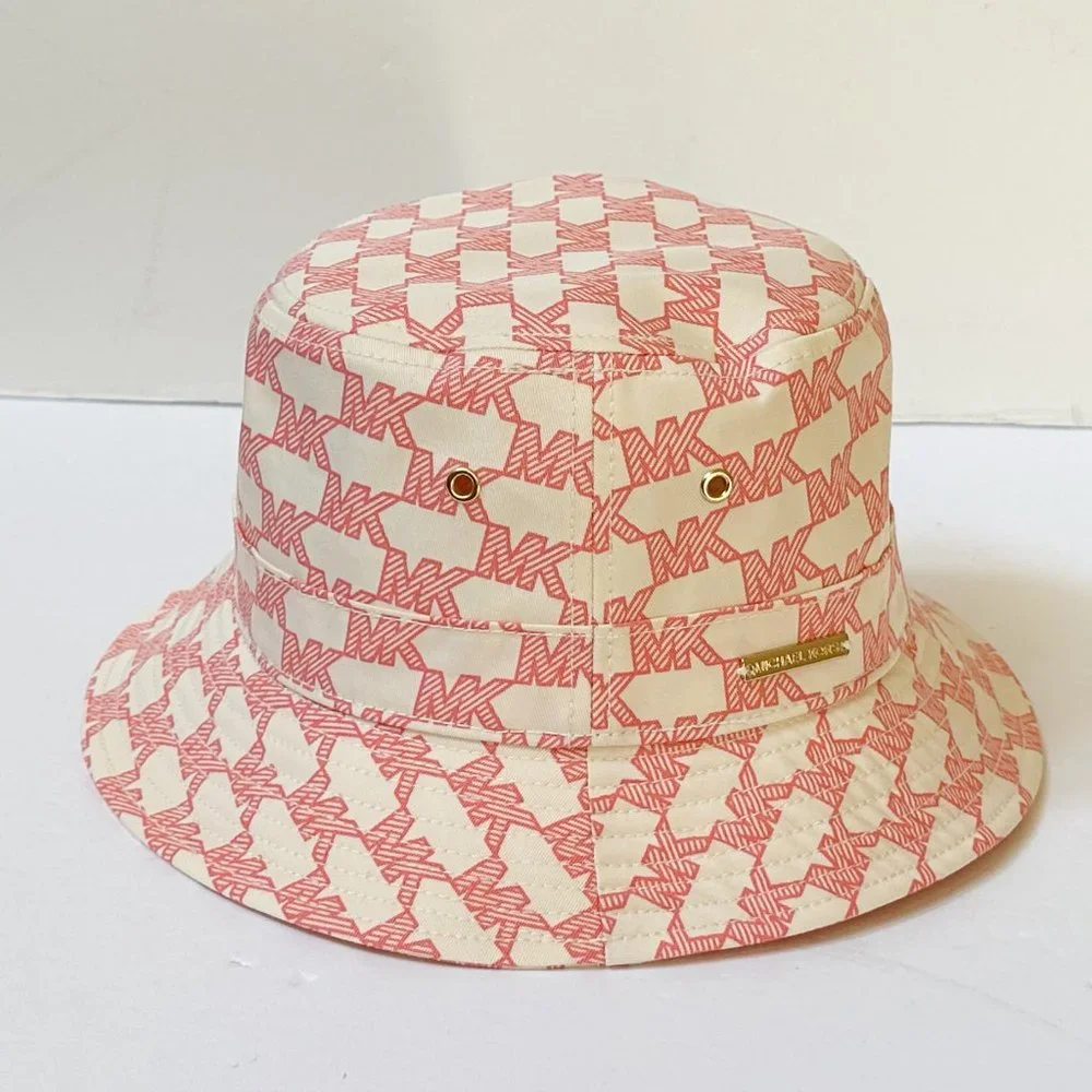 Michael Kors Bucket Hat MK Signature Tea Rose Multi - Picture 1 of 4
